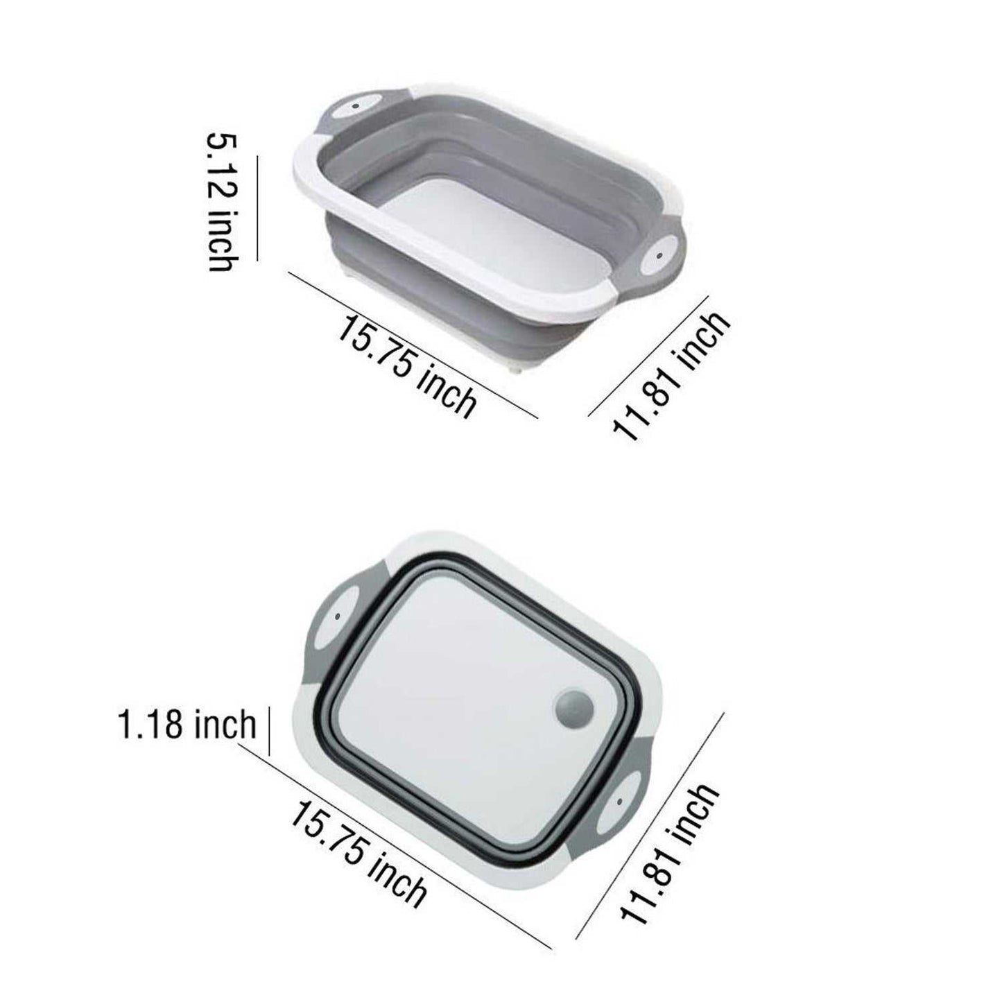 0098L COLLAPSIBLE CUTTING BOARD WITH DISH TUB BASKET For Kitchen Use ( 1 Pcs ) dd