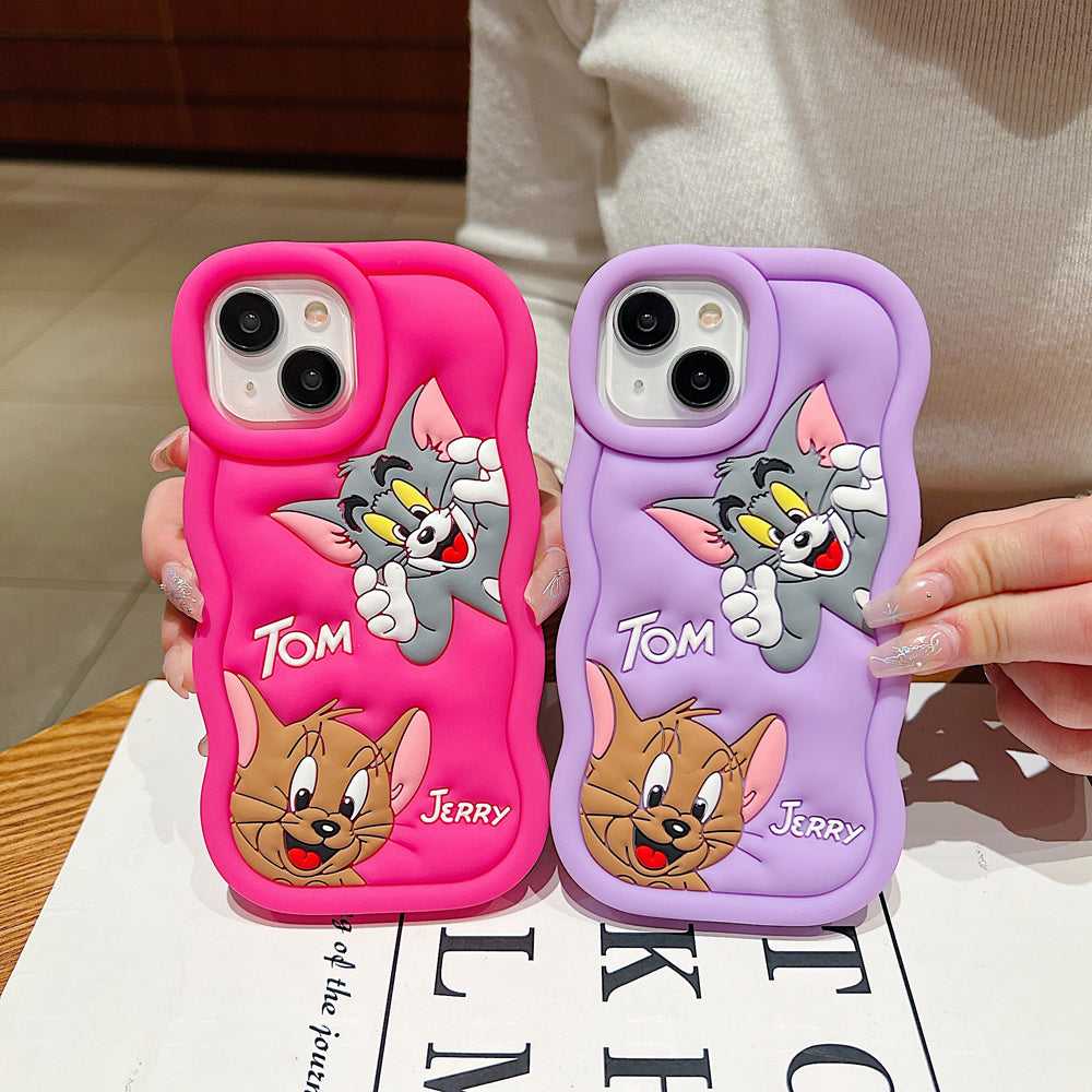 Silicone Soft 3D Cartoon Wavy Edge Phone Case