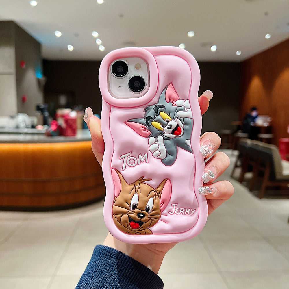 Silicone Soft 3D Cartoon Wavy Edge Phone Case
