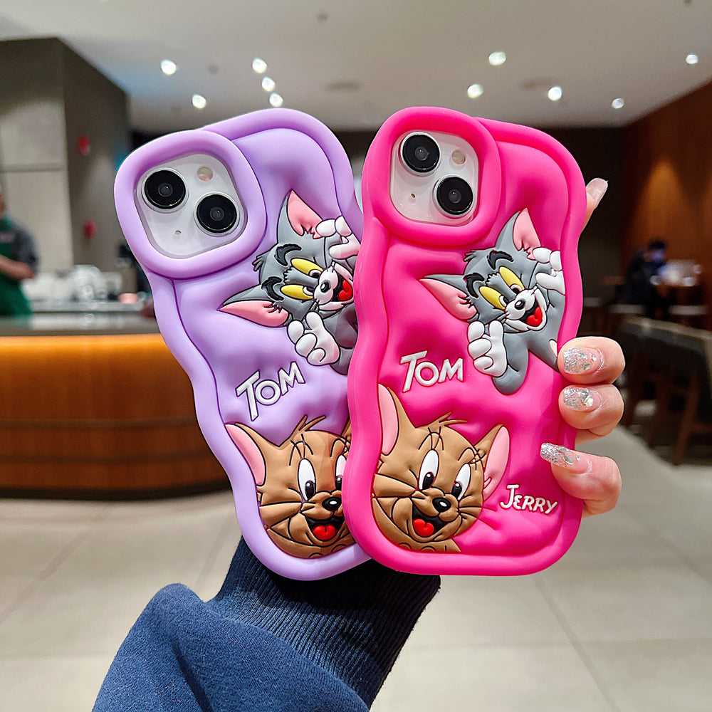 Silicone Soft 3D Cartoon Wavy Edge Phone Case