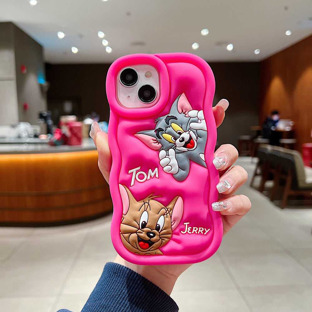 Silicone Soft 3D Cartoon Wavy Edge Phone Case