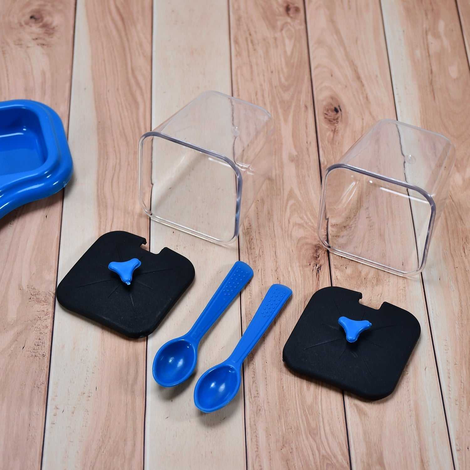 0148 Dining Table Stand 2 Pcs Pickle Jar Spice Tray Spoons Virgin Plastic Kitchen Storage Container Serving Salt Pepper Sauces Chutney Masala Mukhwas Aachar dd