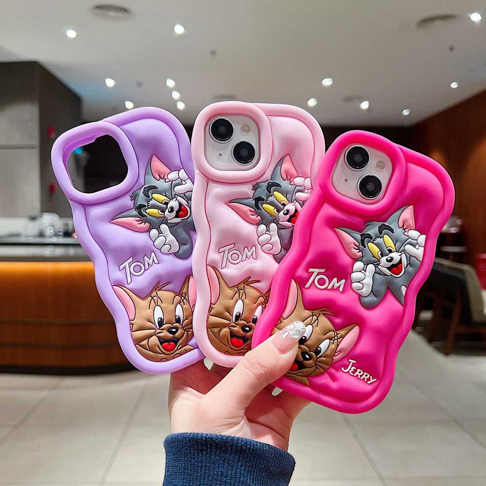Silicone Soft 3D Cartoon Wavy Edge Phone Case