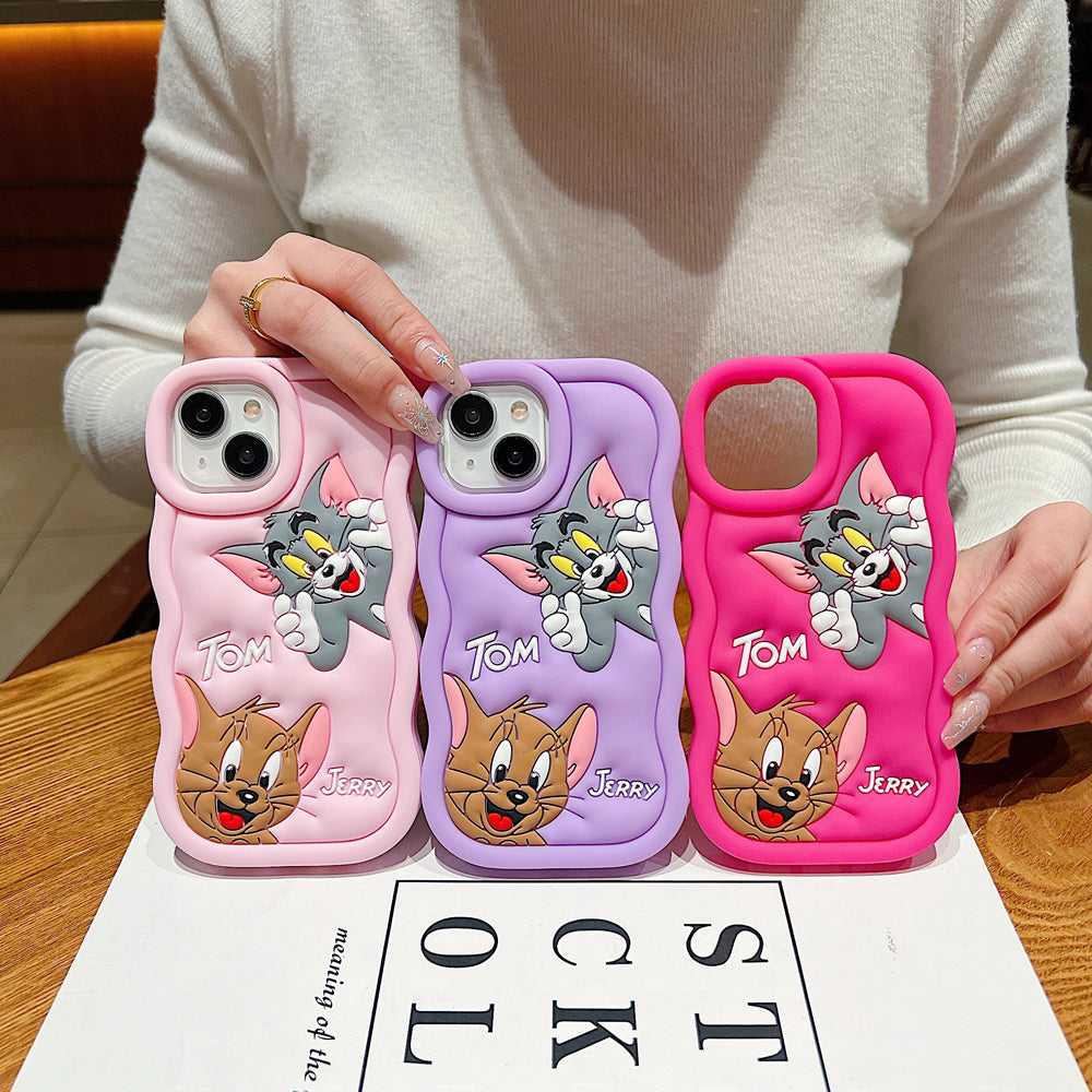 Silicone Soft 3D Cartoon Wavy Edge Phone Case