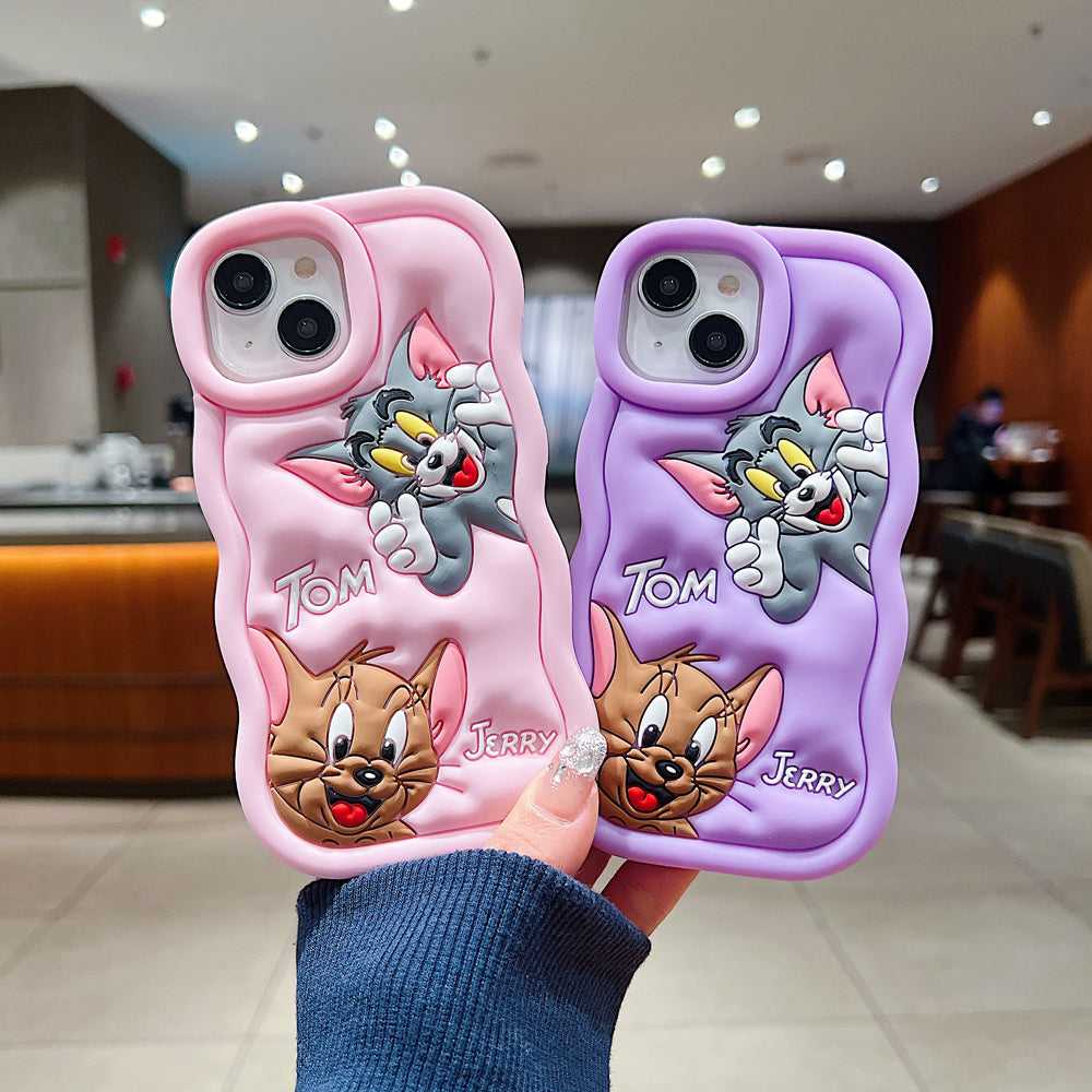 Silicone Soft 3D Cartoon Wavy Edge Phone Case