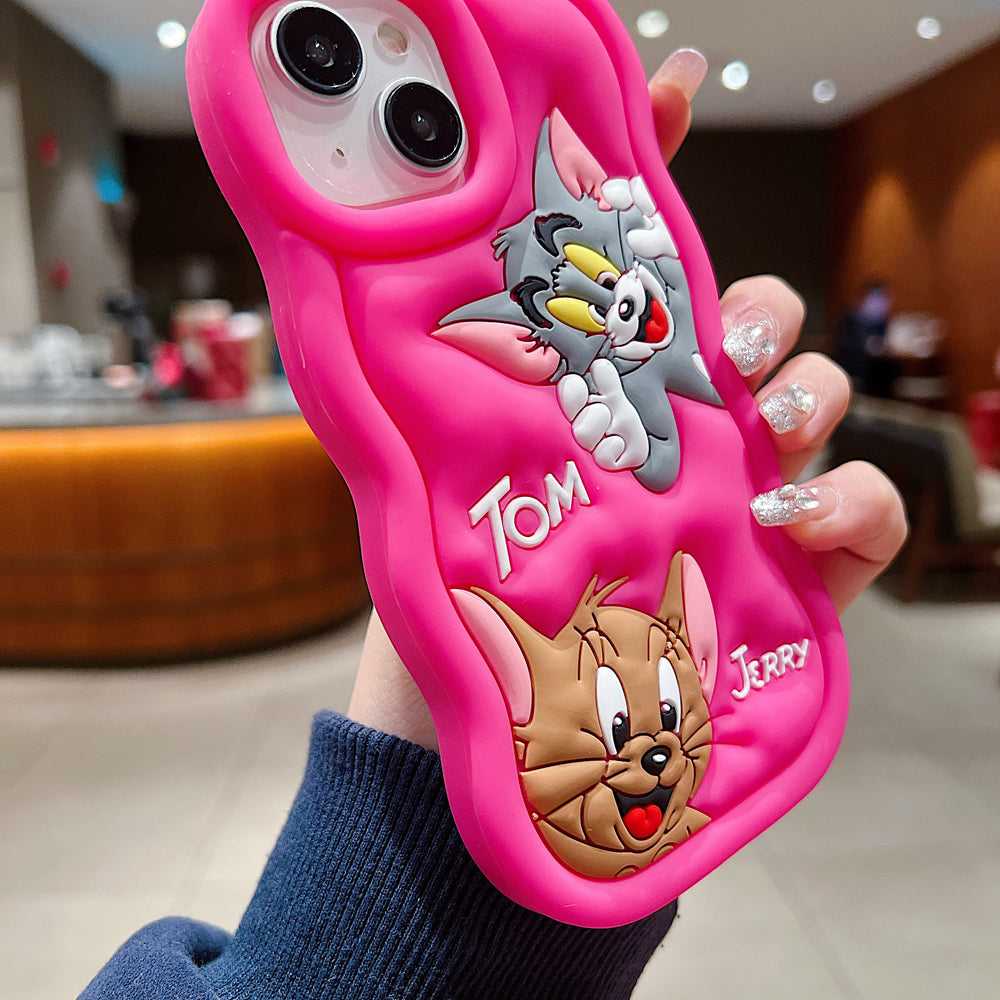 Silicone Soft 3D Cartoon Wavy Edge Phone Case