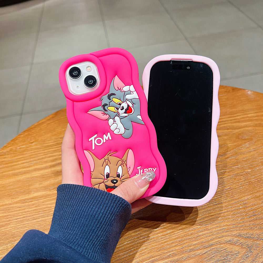 Silicone Soft 3D Cartoon Wavy Edge Phone Case