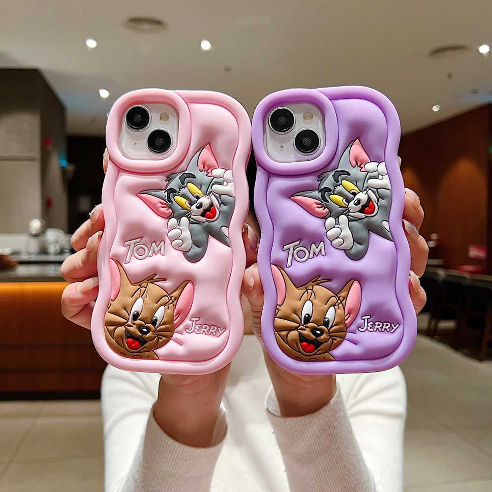 Silicone Soft 3D Cartoon Wavy Edge Phone Case