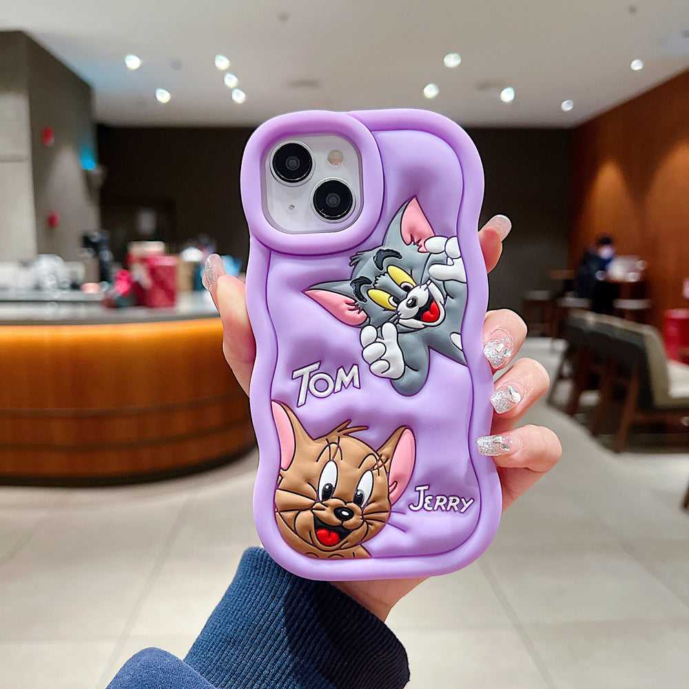 Silicone Soft 3D Cartoon Wavy Edge Phone Case