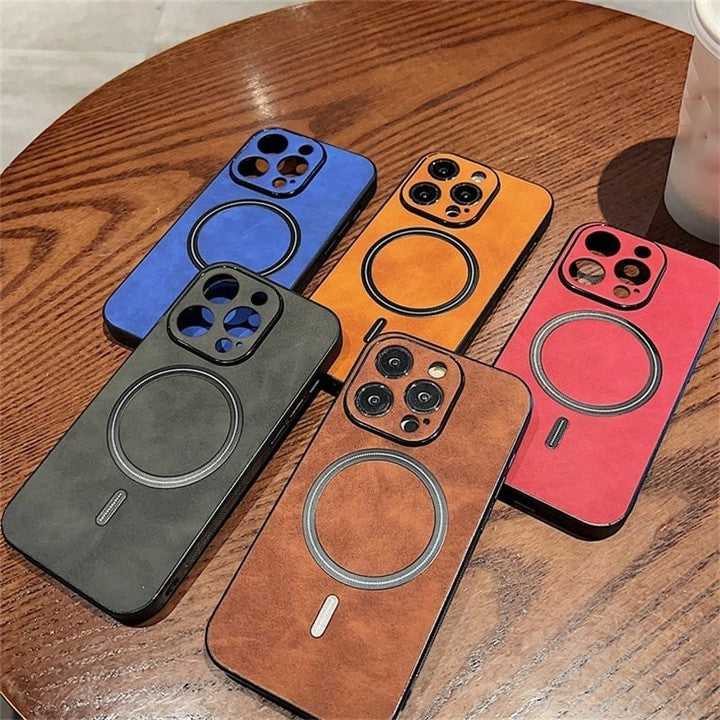 Luxury Magnetic For Magsafe Cortex Suede Leather Case For iPhone 13 11 12 14 Pro Max Plus XR X XS Wireless Charging Magnet Cover