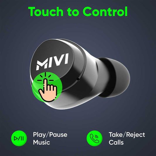Mivi DuoPods M20 True Wireless Bluetooth Headset (Black, True Wireless)
