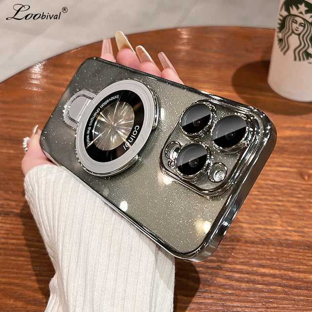 Ultra Luxury Glitter Transparent iPhone Case